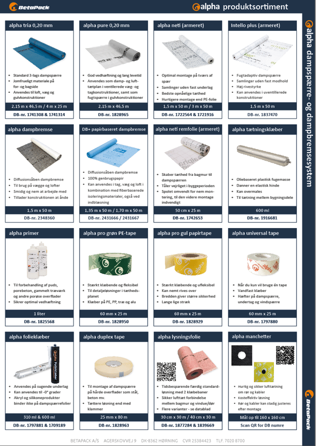 Infoark - alpha Dampspærre og Dampbremse