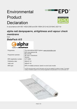 alpha neti armeret remfolie EPD