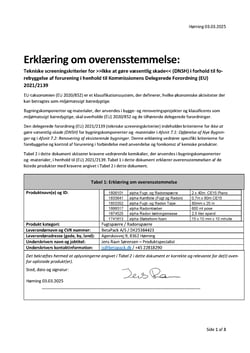 BetaPack taksonomideklaration - Radonspærre system