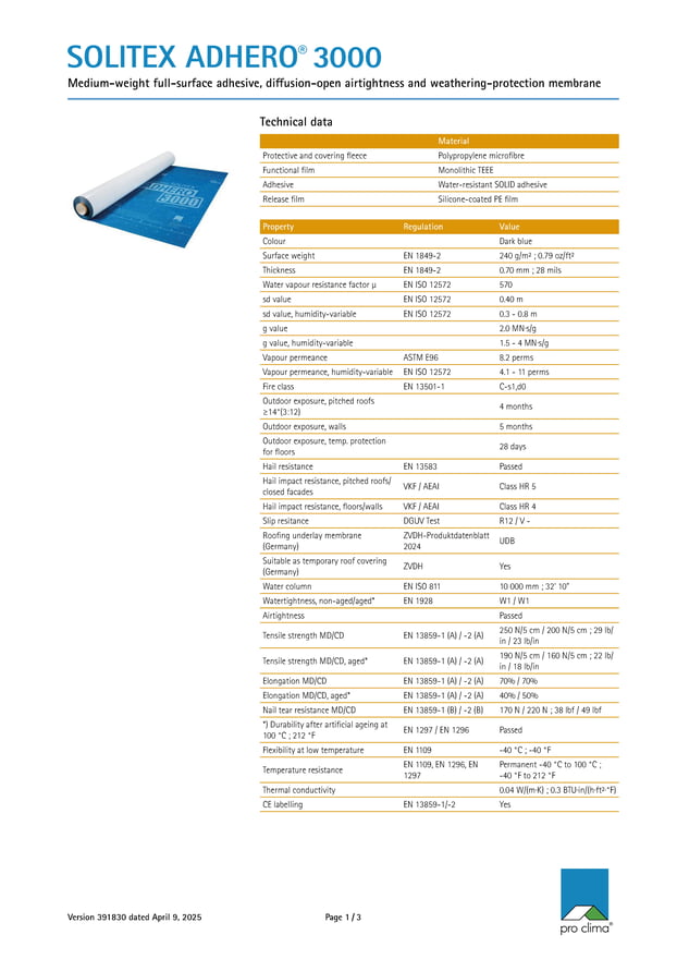 Solitex AdHero 3000 datablad 