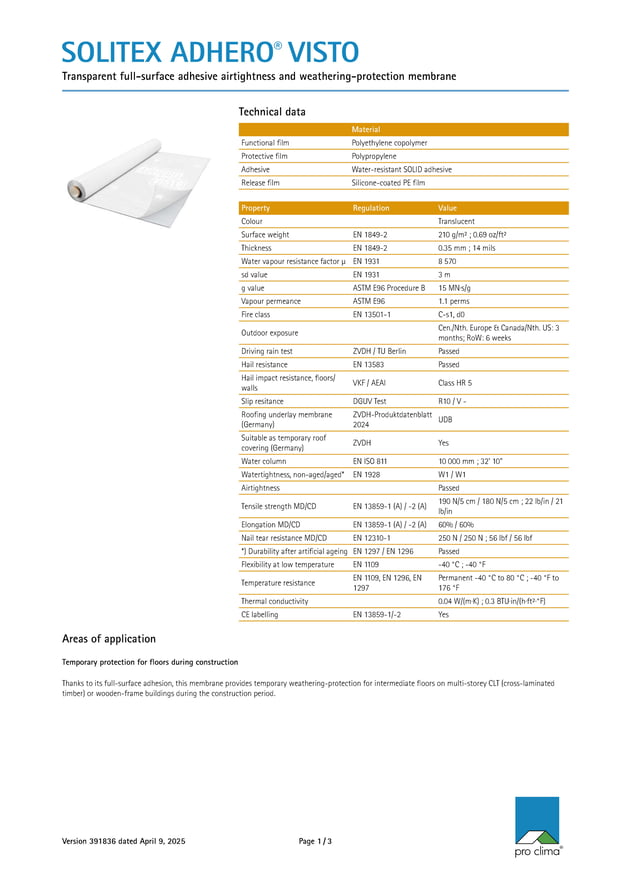 Solitex Adhero Visto datablad 