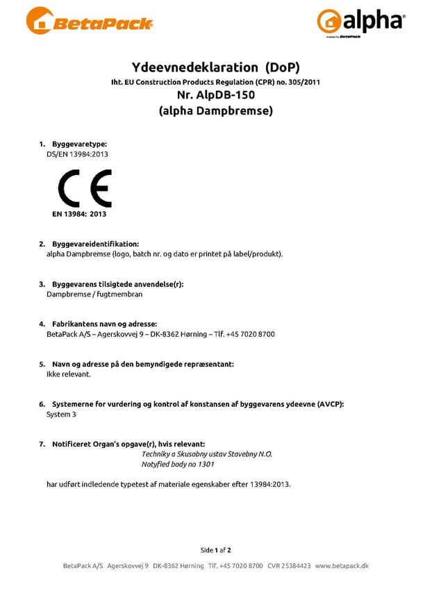 alpha dampbremse DoP