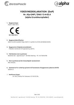 alpha grundmursplader DoP