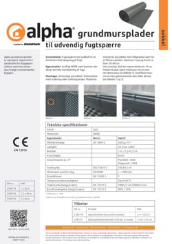 alpha grundmursplader datablad