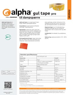 alpha gul tape pro 60 mm datablad