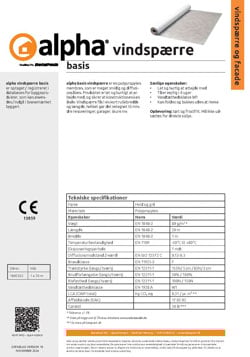 alpha basis vindspærre datablad