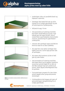 alpha prima gulvunderlag montageanvisning