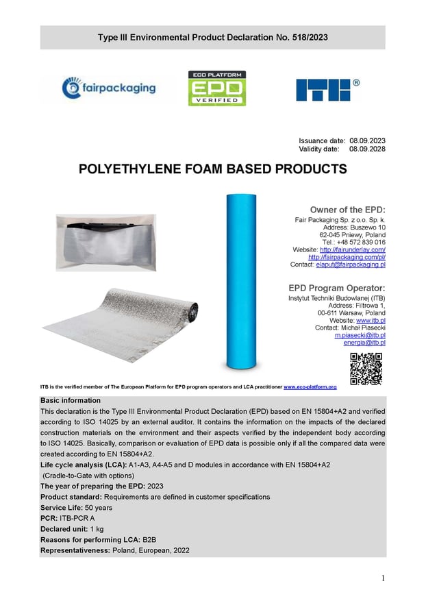 alpha foam 30 med folie EPD