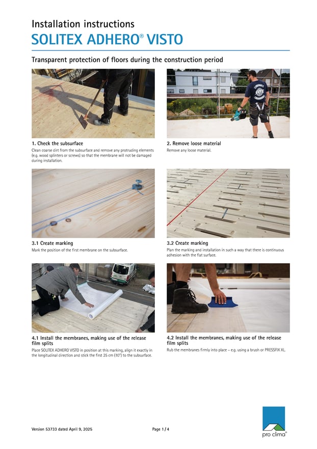 Solitex Adhero Visto montageanvisning 