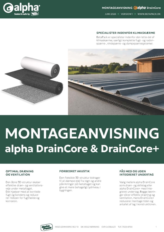 alpha DrainCore - Montageanvisning