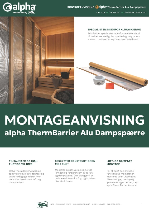 alpha ThermBarrier Alu Dampspærre - Montageanvisning