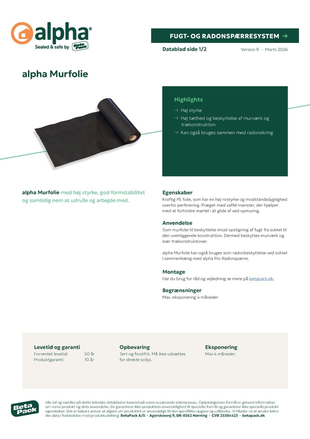 alpha Murfolie datablad