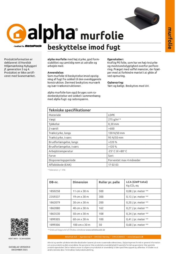 alpha murfolie datablad