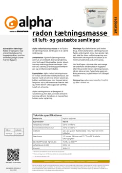 alpha radon tætningsmasse datablad