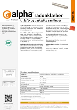 alpha radonklæber datablad
