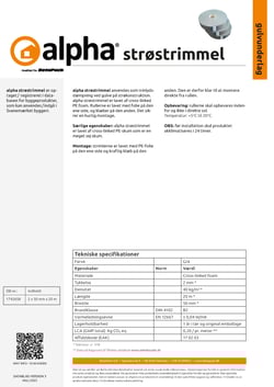 alpha strøstrimmel datablad