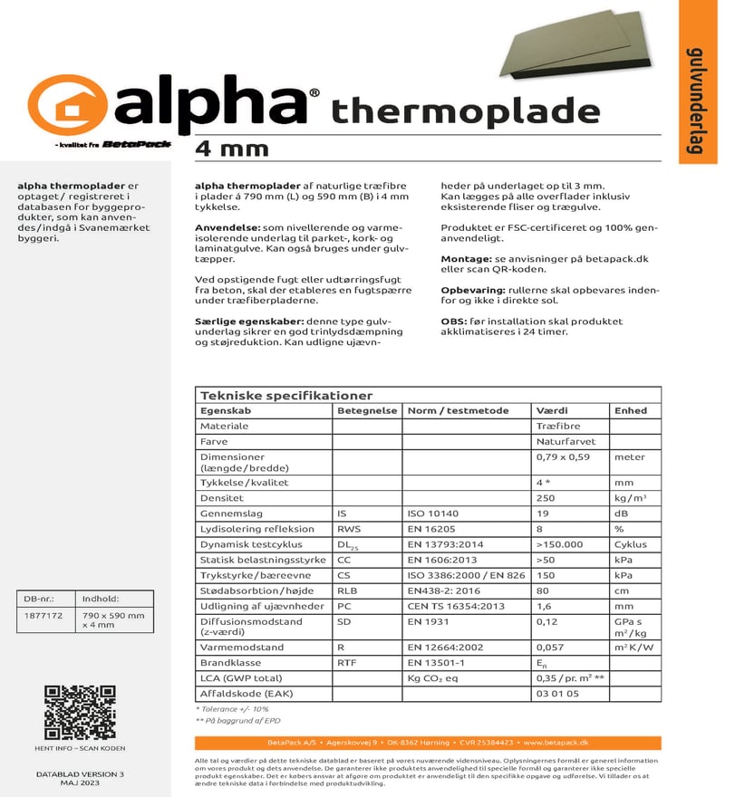 alpha thermoplader datablad