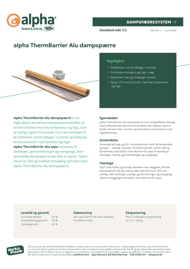 alpha ThermBarrier - Datablad