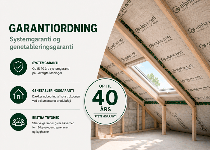 Op til 40 års systemgaranti med alpha produkter