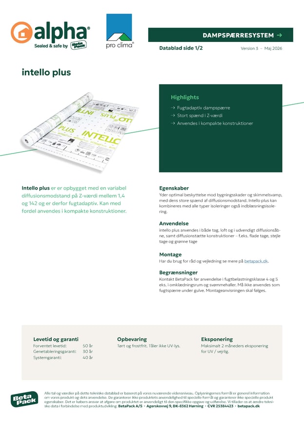  intello plus - datablad
